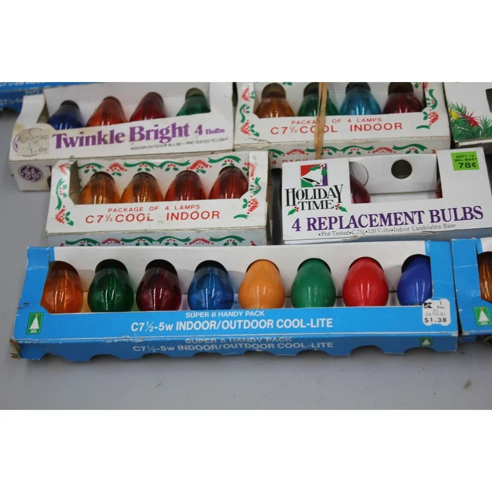 55+ Pcs C7 Replacement Bulb Lot Light Christmas Vintage Twinkle Bright Cool GE